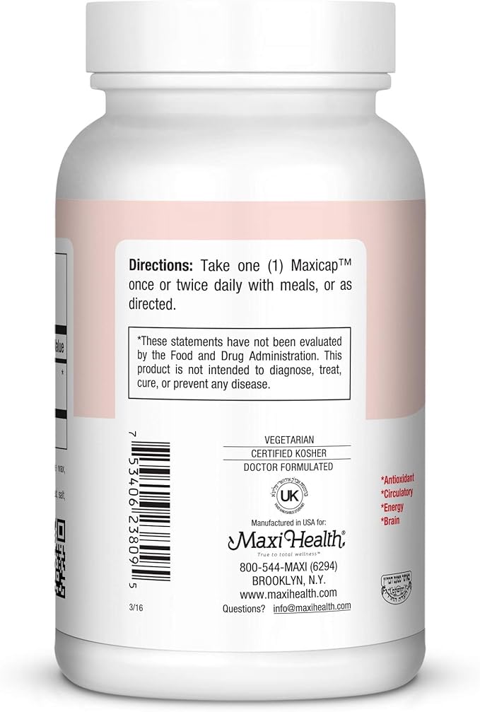 Maxi Health COQ10 100mg Capsules – 100mg Coenzyme Q10 for Heart & Energy Support – Kosher Certified CO Q 10 Supplement – Non-GMO and Gluten-Free Heart Health Supplements - 90 Liquid Capsules