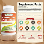 Best Naturals Chromium Picolinate Tablet, 200 mcg, 240 Count