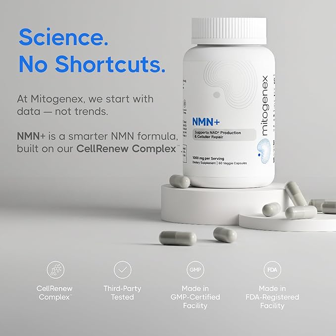 NMN+ 500 mg | NAD+ Support + Energy Production | Integrated Cellular Support Formula | 60 Vegan Capsules