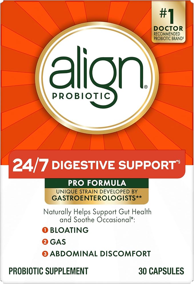 Align Probiotic, Pro Formula, Probiotics for Women and Men, Probiotics for Digestive Health, Men and Womens Probiotic Capsules Help Relieve Occasional Bloating & Gas*, 30 Capsules
