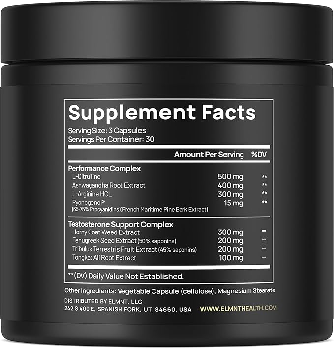 2,015mg Testosterone Booster for Men 8X Strength w. Ashwagandha, Tongkat Ali, Pycnogenol, Tribulus - Total T Testosterone Supplement for Men Male Enhancing Libido Test Booster + Muscle Builder Pills