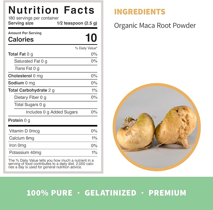 Sprout Living Organic Gelatinized Maca Root Powder, Superfood, Adaptogen, 1 lb