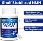 Genex Formulas NMN 500mg - 99% Pure Shelf Stabilized Supplement Capsules for Increased NAD Levels & Healthy Aging, GMP Certified, 500mg per Serving, 60 Capsules