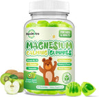 Magnesium Gummies for Kids - Magnesium Glycinate Gummies with L-Theanine, Vitamin B6, D3 for Kids & Adults Sleep, Calm, Relaxation, Brain, Bones, Muscle Relief, Sugar Free Green Apple & Kiwi 60ct
