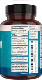 Nested Naturals Magnesium Glycinate Chelate - 200mg Magnesium Supplement for Muscle Cramps, Relaxation, & Sleep Support - 100% Albion TRACCS Buffered Magnesium Glycinate - 3-Pack (360 Vegan Capsules)