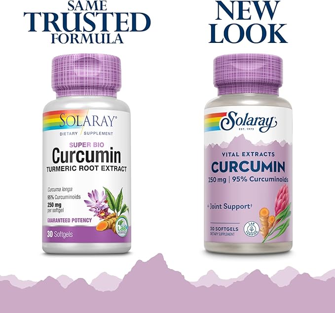 SOLARAY Super Bio Curcumin 250mg | Turmeric Root Extract, 95% Curcuminoids | Healthy Joint Support & More | 30 Softgels