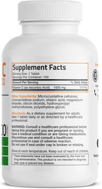 Bronson Vitamin C 1000mg Premium Non-GMO Ascorbic Acid Tablets, 100 Count