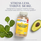 SOLARAY Mega Vitamin B-Stress - Timed Release Vitamin B Complex w/Vitamin B12, B6, Folic Acid, VIT. C - Stress, Energy, Red Blood Cell, Immune Support - Vegan, 60-Day Guarantee (276 CT)