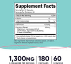 Nutricost D-Mannose with Cranberry Extract for Women 180 Capsules for 60 Servings Per Bottle - Vegan, GMO Free and Gluten Free