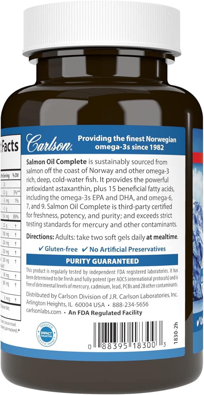 Carlson Labs Salmon Oil Complete Soft Gels, 60 Count
