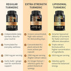 Liposomal Turmeric - High-Absorption Curcumin Supplements, Non-GMO Blend for Digestive Comfort & Daily Support - Organic Turmeric Supplement with Black Pepper (120ct, Pack of 2)