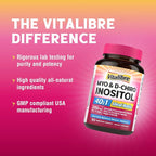 Inositol Supplement, Myo-Inositol & D-Chiro Inositol Supplements for Women, 40:1 Ideal Ratio, Hormone Balance and Women’s Wellness, 80 Vegan Capsules