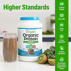 Orgain Organic Vegan Protein Powder + Greens, Creamy Chocolate Fudge - 21g Plant Based Protein, Gluten Free, Dairy & Lactose Free, Soy Free, No Sugar Added, Iron & Prebiotics for Gut Health - 1.94lb