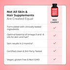 HUM Red Carpet Skin & Hair Vitamins for Women with Omega 3 Fatty Acids, Vitamin E, and Black Currant Seed Oil, Supplement for Skin Health & Healthy Hair Follicles Support, 60 Count