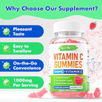 MEENCCD 2 Pack Vitamin C Gummies for Adults, Chewable Vitamin C Gummies with Zinc for Antioxidant Support, Vegan, Non-GMO, Sugar-Free, Raspberry Flavor, 120 Count