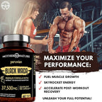 Black Maca Root 50:1 Extract 37,500mg – 60 Capsules Organic Peruvian Maca Peruana Supplement for Men | High Potency Energy, Mood & Performance Support | Vegan, Non-GMO