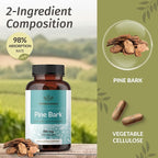 HERBAMAMA Pine Bark Extract Capsules - 400mg French Maritime Pine Bark Extract Powder for Antioxidant Support - Vegan, Non-GMO Pinus Pinaster Supplement