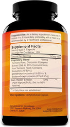 Turmeric Curcumin Supplement with Black Pepper Extract - 755mg Per Capsule, 120 Veggie Caps by Curcumin Incredipure