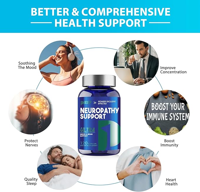 Nerve Savior Neuropathy Supplement, 360 Capsules with 600mg Alpha Lipoic Acid & Benfotiamine, Specially Formulated for Nerve Health in Hands, Fingers, Feet and Toes, 3Pack