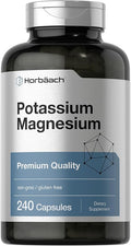 Horbäach Potassium Magnesium Supplement | 240 Capsules | Premium Quality | Non-GMO & Gluten Free