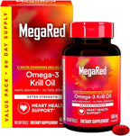 MegaRed Extra Strength 500mg Omega-3 Krill Oil Supplement with EPA/DHA, No Fishy Aftertaste Supports Heart Health, 80 Count Softgels (2 Pack)