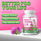 Milk Thistle Supplement1000mg,Max Strength Silymarin 4:1 Concentrated Extract,Support Immune, Non-GMO & Vegan - 120 Capsules,4 Months Supply