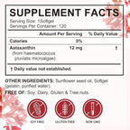 Astaxanthin 12mg Supplements, astaxanthin antioxidant Supplement 120 Softgels for 4 Month Supply - Premium Natural Microalgae, Supports Wellness for Skin, Eyes and Joints, Non-GMO & No Gluten