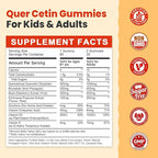 Sugar Free Quercetin with Bromelain Gummies for Kids & Adult - Immune, Antioxidant, Seasonal Support, 1000mg Quercetin Supplements with Bromelain, Zinc, Elderberry, Vitamin C D3 E, Vegan, 60 Count
