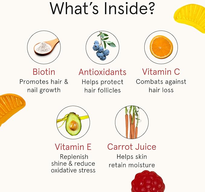 iRestore Biotin Gummies 10,000 mcg - 3 Natural Fruit Flavors, Hair Vitamins Multi Supplement for Hair Skin and Nails for Women & Men, 60 Vegan Gummies, 30 Day Supply