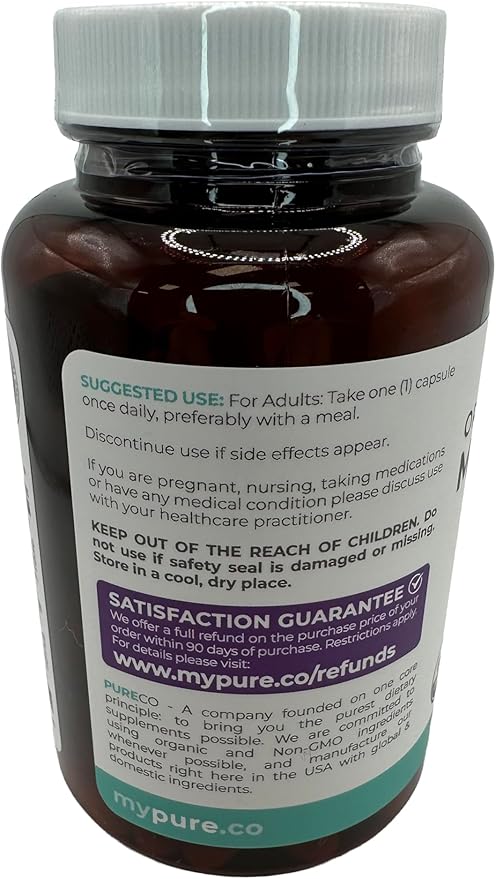 PURE CO USDA Organic Milk Thistle Capsules - 80% Silymarin Supplement for Liver Support- Super Concentrated 300mg of 30:1 Milk Thistle Extract Liver Detox 120 Day Supply