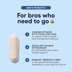 Physician's CHOICE Probiotics for Men - 70 Billion CFU - 8 Strains - Selenium & Organic Prebiotics - Supports Digestive Health, Microbiome, Colon, Immune Health - Advanced Men's Probiotic - 15ct 2pck