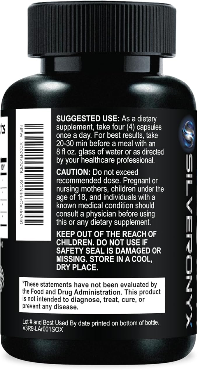 Extra Strength Nitric Oxide Booster - 3X Strength L-Arginine AKG & Citrulline Malate - Men & Women Premium Pre Workout Nitric Booster - Natural Energy & Muscle Support, Bottled in USA - 240 Capsules