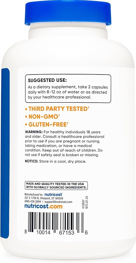 Nutricost Vitamin C with Zinc Capsules, 120 Servings - 1000mg, 45mg Zinc, Non-GMO, Gluten Free Vitamin C Supplement (Pack of 2)