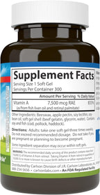 Carlson - Vitamin A, 25000 IU (7500 mcg RAE) with Pectin, Vision Health, Helps Night Vision, Skin Health, 300 Softgels