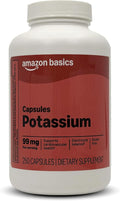 Amazon Basics Potassium Heart Health Caplets, 99 mg 250 Count