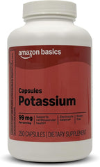 Amazon Basics Potassium Heart Health Caplets, 99 mg 250 Count