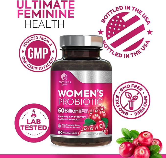 Probiotics For Women 60 Billion CFU Per Serving - Women's Probiotic For Digestive Health 16 Unique Strains - Daily Vaginal PH Balance & Feminine Health Support, Womens Probiotic - 120 Capsules