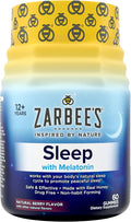 Zarbee's Melatonin Gummies 3mg Sleep Supplement to Promote Peaceful Sleep, Natural Mixed Fruit Flavor, Adults Gummy Age 12 Up, 60 Count