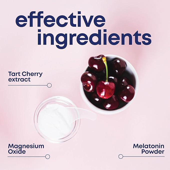 Her Own Sleepy Girl Magnesium Drink Mix, Sleep Support Powder, with Magnesium, Melatonin and Tart Cherry, Rest Supplement, Mocktail Drink Mix, Vegan, Gluten Free, Tart Cherry Flavor, 60 Servings