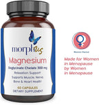 Morphus Magnesium Bisglycinate Chelate 300mg Supplement | 60 Capsules | Helps Women with Perimenopause & Menopause Symptoms | Restful Sleep, De-Stress, Relaxes Muscles & Nerves | Fast Absorption