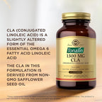 Solgar Tonalin CLA 1300 mg - 60 Softgels - Conjugated Linoleic Acid - Non-GMO, Gluten Free, Dairy Free - 60 Servings
