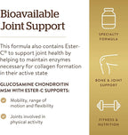 Solgar Extra Strength Glucosamine Chondroitin MSM w/Ester-C, 180 Tablets - Promotes Healthy Joints, Supports Comfortable Movement & Collagen Formation - Non-GMO, Gluten No, Dairy No - 60 Servings