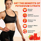 Potassium Citrate Gummies 1200mg for Adults, Women & Men Chewable Potassium Supplement for Muscle Health & Electrolyte Support Sugar Free, Strawberry Flavor, 120 Count