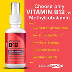 Results RNA - Advanced Cellular Vitamin B12 Methylcobalamin Supports Heart Health, Good Mood, Energy & Brain Function. Enjoy Superior Absorption Vitamin B12 Formula. (2 oz - 30 Servings)