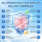 All-in-1 Gut Health with Probiotics, Prebiotics, Postbiotics & Digestive Enzymes for Women & Men, Complete Gut Health & Digestive Support Supplement, Immune Health Support, 90 Capsules