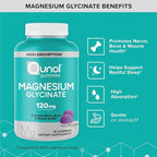 Qunol Magnesium Glycinate Gummies, 120mg of Magnesium Glycinate, High Absorption, Mixed Berry, 90 Count (Pack of 1)