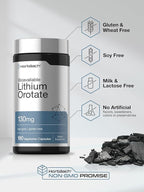 Horbäach Lithium Orotate 130mg | 180 Capsules | Non-GMO, Gluten Free, Vegan | 5mg Bioavailable Elemental Lithium