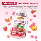 MEENCCD 2 Pack Vitamin E Gummies, 180 mg (400 IU) dl-Alpha, Daily Skin Support, Sugar-Free, Vegan, Non-GMO, Raspberry Flavor, 120 Count