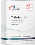 Designs for Health Trifolamin B12 + Folate Lozenges - 3000mcg B12 (Three Forms) + MTHF Methylfolate Supplement - Delicious Orange Flavor, Fast-Dissolve Tablets (60 Lozenges)