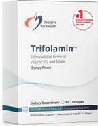 Designs for Health Trifolamin B12 + Folate Lozenges - 3000mcg B12 (Three Forms) + MTHF Methylfolate Supplement - Delicious Orange Flavor, Fast-Dissolve Tablets (60 Lozenges)